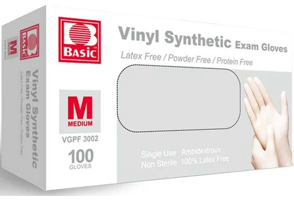 Vinyl Synthetic Exam Gloves (100 gloves)